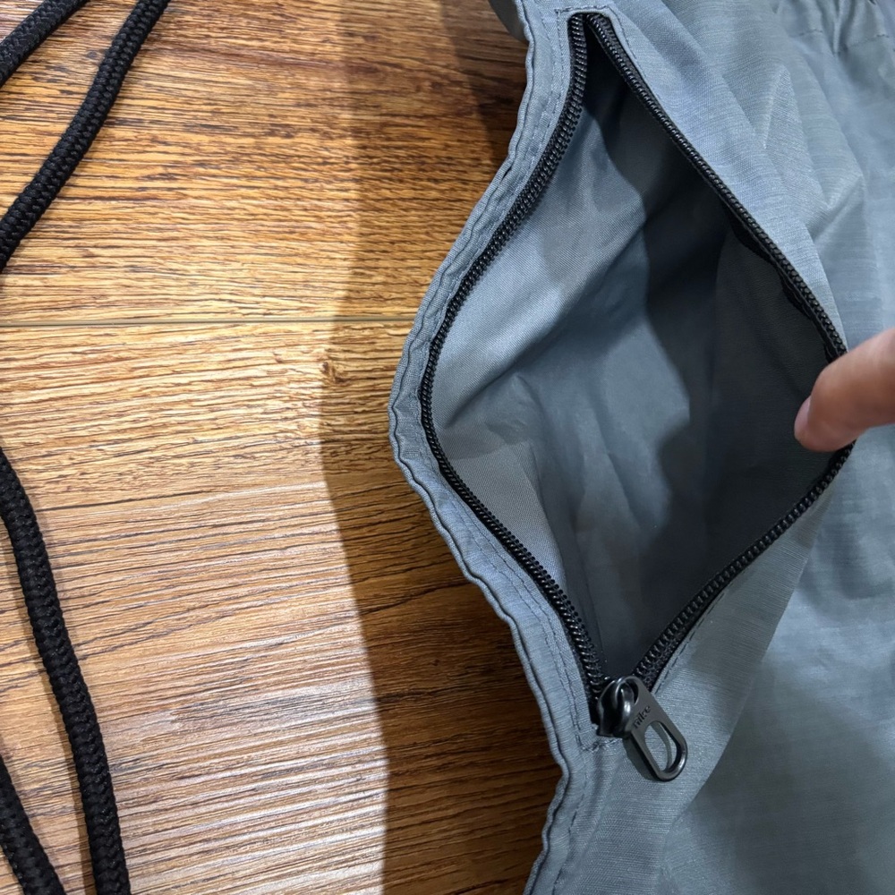 Nike Drawstring Backpack Multi Pocket Grey Black … - image 4